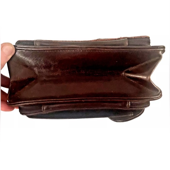 🌹BELLE ROSE🌹 CROC EMBOSSED LEATHER MULTI COMPARTMENT ORGANIZER CROSSBODY BAG - Picture 8 of 14